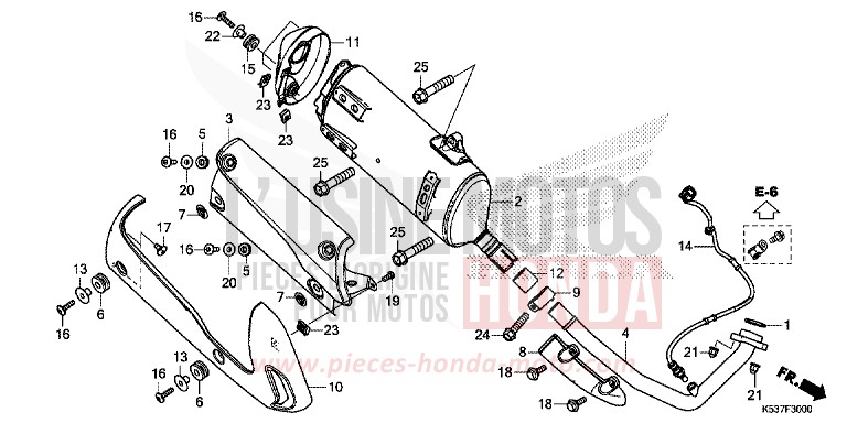 EXHAUST MUFFLER for SH300A PEARL SPLENDOR RED (R369) from 2017