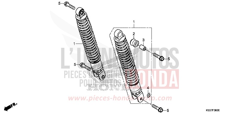 REAR CUSHION for SH300A LUCENT SILVER METALLIC (NHB87) from 2018