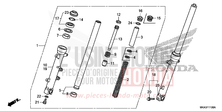 FRONT FORK for NC750XD CANDY ARCADIAN RED (R305) from 2016