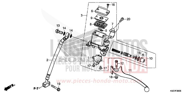 REAR BRAKE MASTER CYLINDER for SH300A LUCENT SILVER METALLIC (NHB87) from 2018