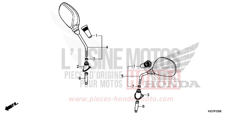 MIRROR for SH300A PEARL NIGHTSTAR BLACK (NHA84) from 2018