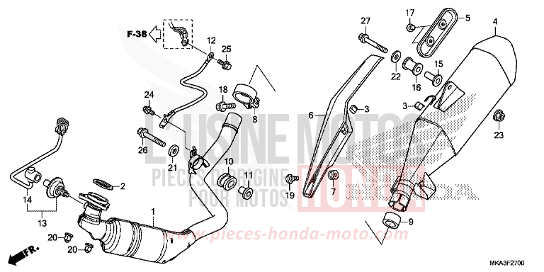 EXHAUST MUFFLER for NC750XD CANDY ARCADIAN RED (R305) from 2016