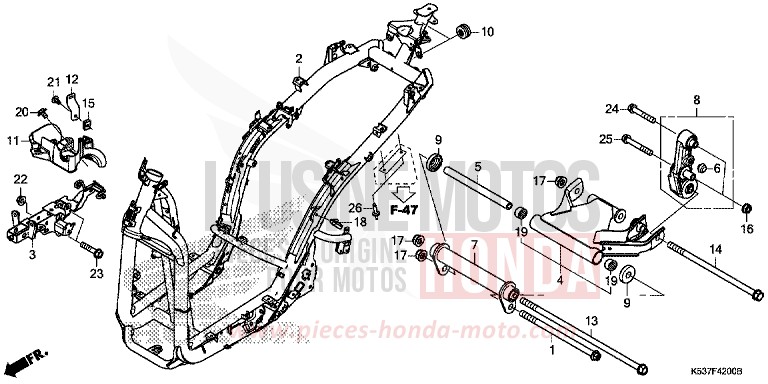 FRAME BODY for SH300A LUCENT SILVER METALLIC (NHB87) from 2019
