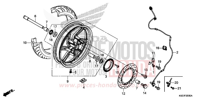 FRONT WHEEL for SH300A PEARL NIGHTSTAR BLACK (NHA84) from 2019