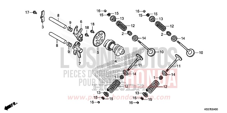 CAMSHAFT/VALVE for SH300A PEARL SPLENDOR RED (R369) from 2019