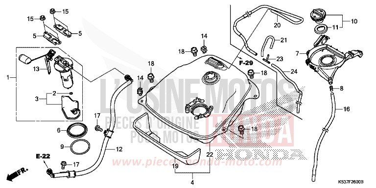 FUEL TANK for SH300A LUCENT SILVER METALLIC (NHB87) from 2019