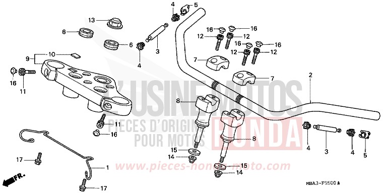 TUYAU DE GUIDON/PONT SUPERIEUR for   from 