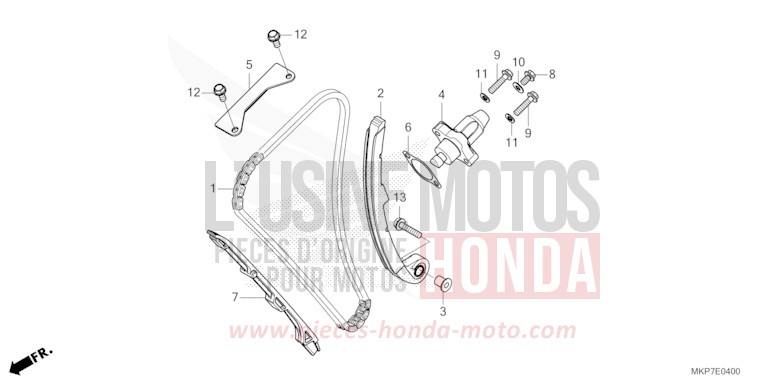 CAM CHAIN/TENSIONER for CB500X GRAND PRIX RED (R380) from 2020