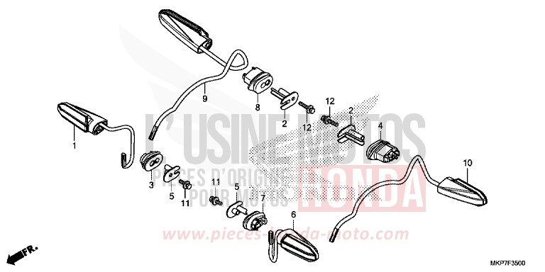 FRECCIA per CB500X GRAND PRIX RED (R380) del 2020