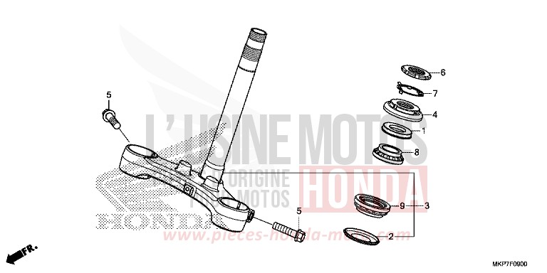 TIGE DE DIRECTION (CB400XAK,CB500X,CB500XAK/L/M) for CB500X GRAND PRIX RED (R380) from 2019