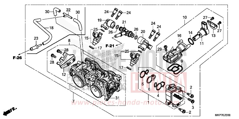 THROTTLE BODY for CB500X MAT GUNPOWDER BLACK METALLIC (NH436) from 2020