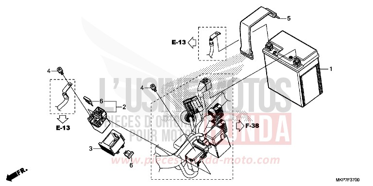 BATTERY for CB500X PEARL METALLOID WHITE (NHA96) from 2020