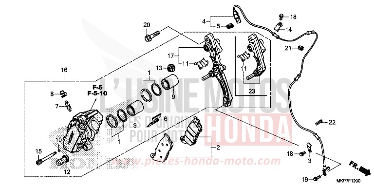 ETRIER DE FREIN AVANT (CB400XAK,CB500X,CB500XAK/L/M) for CB500X PEARL METALLOID WHITE (NHA96) from 2021