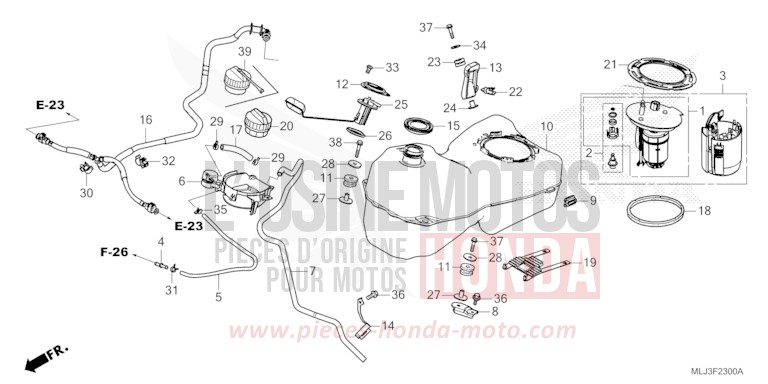 FUEL TANK for GL1800 MAT IRIDIUM GRAY METALLIC (NHC64) from 2023