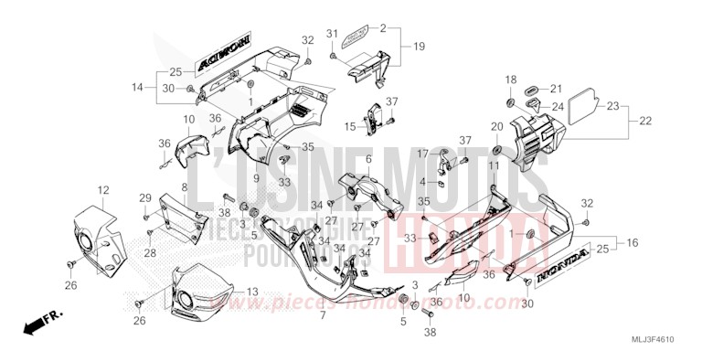 ENGINE COVER for GL1800 MAT IRIDIUM GRAY METALLIC (NHC64) from 2023