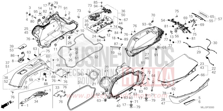 SADDLEBAG for GL1800 MAT IRIDIUM GRAY METALLIC (NHC64) from 2023