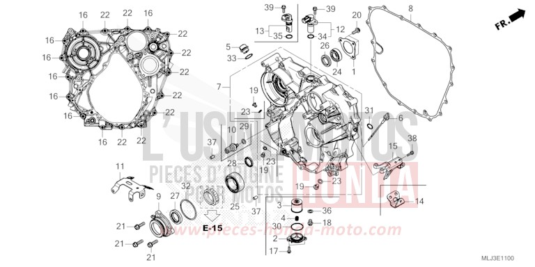 REAR CRANKCASE for GL1800 GRAPHITE BLACK (NHB01) from 2023