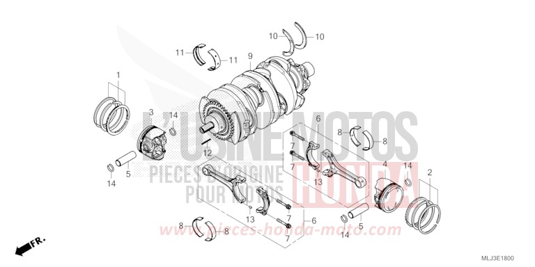 CRANKSHAFT/PISTON for GL1800 GRAPHITE BLACK (NHB01) from 2023