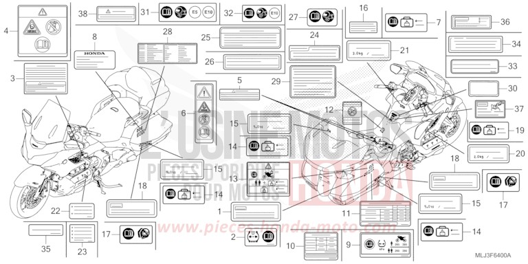 CAUTION LABEL for GL1800 GRAPHITE BLACK (NHB01) from 2023