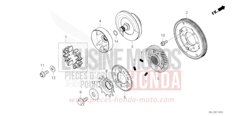 PRIMARY GEAR for GL1800 BETA SILVER METALLIC (NHC07E) from 2023