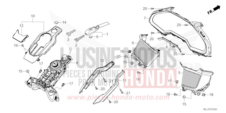 METER PANEL/SWITCH PANEL/KEY SET for GL1800 BETA SILVER METALLIC (NHC07E) from 2023