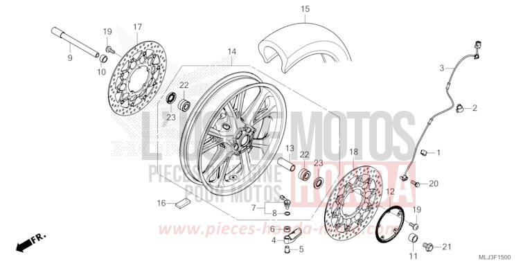 FRONT WHEEL for GL1800 BETA SILVER METALLIC (NHC07E) from 2023