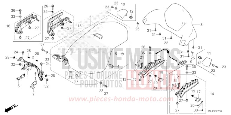 SEAT for GL1800 BETA SILVER METALLIC (NHC07E) from 2023
