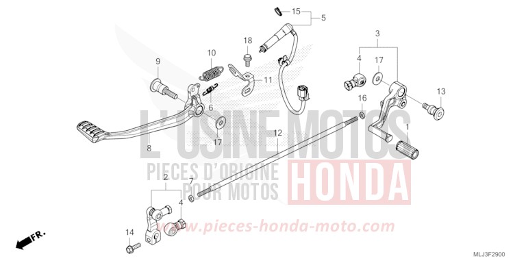 PEDAL for GL1800 BETA SILVER METALLIC (NHC07E) from 2023