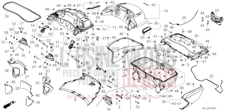 LUGGAGE BOX for GL1800 BETA SILVER METALLIC (NHC07E) from 2023