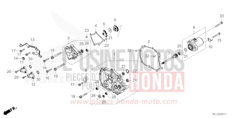 SHIFTING COVER (DCT) for GL1800 PEARL GLARE WHITE (NHB53) from 2023