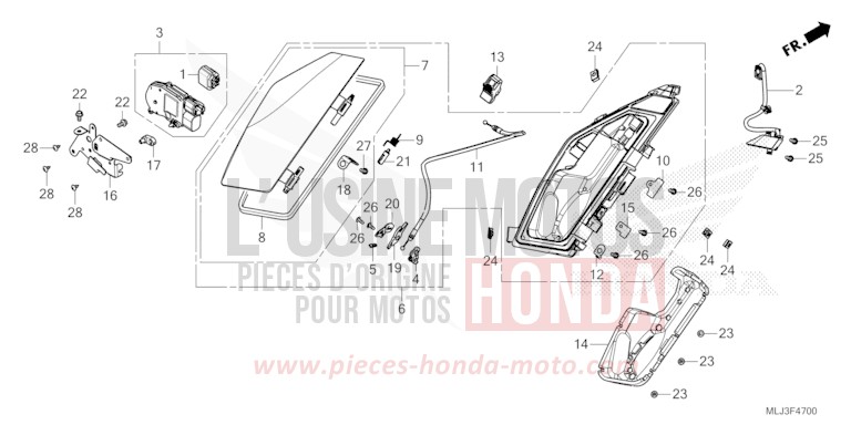 POCKET for GL1800 PEARL GLARE WHITE (NHB53) from 2023