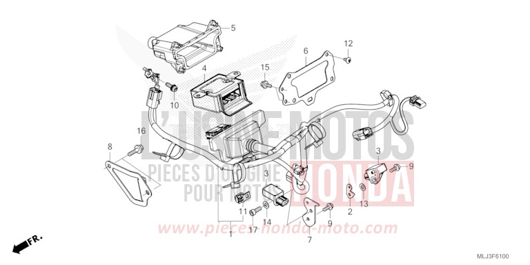AIRBAG HARNESS for GL1800 PEARL GLARE WHITE (NHB53) from 2023