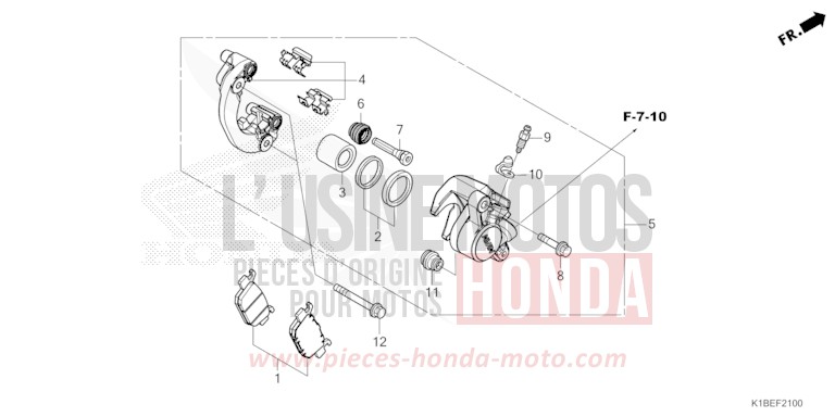 REAR BRAKE CALIPER for NSS350A MAT CYNOS GRAY METALLIC (NH312) from 2023