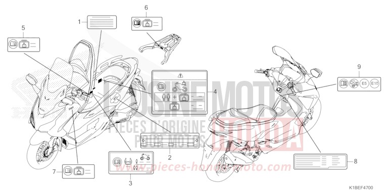 CAUTION LABEL for NSS350A PEARL SIENA RED (R320) from 2023