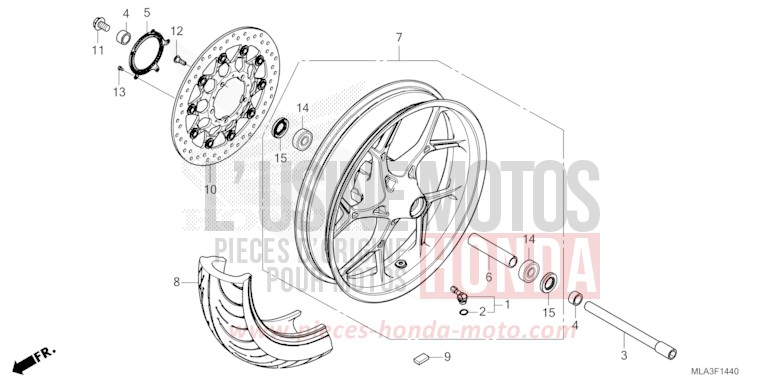 FRONT WHEEL for CMX1100 ACHILLES BLACK METALLIC-U (NH124) from 2021