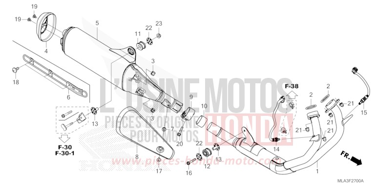 EXHAUST MUFFLER for CMX1100 ACHILLES BLACK METALLIC-U (NH124) from 2021