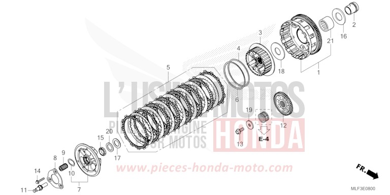 CLUTCH (NT1100A) for NT1100 GUNMETAL BLACK METLLIC (NHC52) from 2023