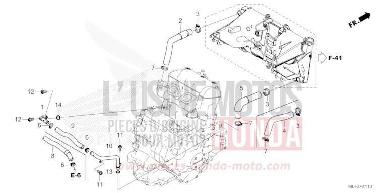 RADIATOR HOSE/WATER PIPE for NT1100 MAT IRIDIUM GRAY METALLIC (NHC64) from 2023