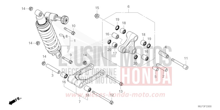 REAR CUSHION for NT1100 PEARL GLARE WHITE (NHB53) from 2023