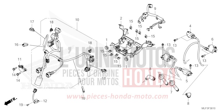 SUB HARNESS/IGNITION COIL for NT1100 PEARL GLARE WHITE (NHB53) from 2023