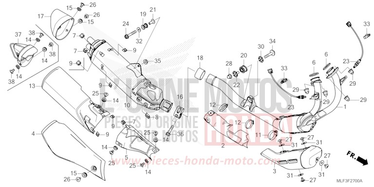 EXHAUST MUFFLER for NT1100 MAT IRIDIUM GRAY METALLIC (NHC64) from 2023