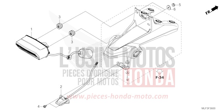 TAILLIGHT/LICENSE LIGHT for NT1100 MAT IRIDIUM GRAY METALLIC (NHC64) from 2023