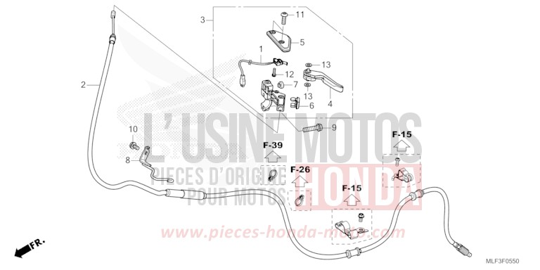 PARKING BRAKE LEVER for NT1100 PEARL GLARE WHITE (NHB53) from 2023