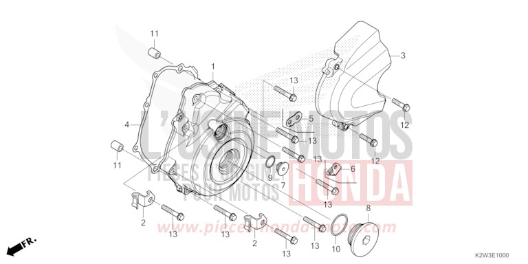 LEFT CRANKCASE COVER for ST125A PEARL CADET GRAY (NHB95) from 2023