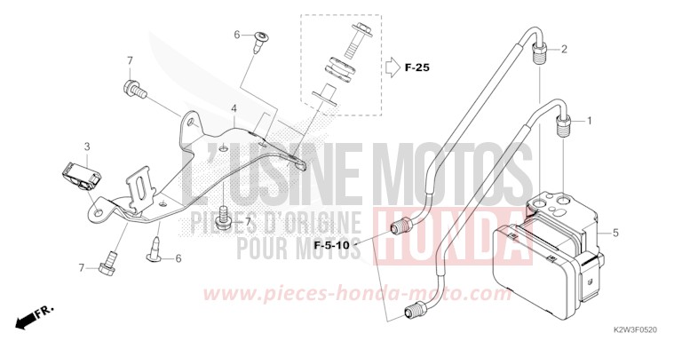 ABS MODULATOR/BRAKE PIPE for ST125A PEARL CADET GRAY (NHB95) from 2023