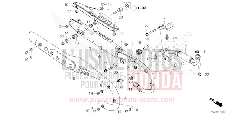 EXHAUST MUFFLER for ST125A PEARL NEBULA RED (R376) from 2023