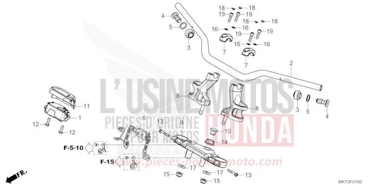 HANDLE PIPE/TOP BRIDGE for ADV750 SHASTA WHITE (NH138) from 2023