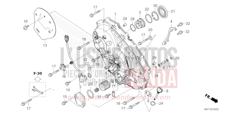 RIGHT CRANKCASE COVER for ADV750 SHASTA WHITE (NH138) from 2023