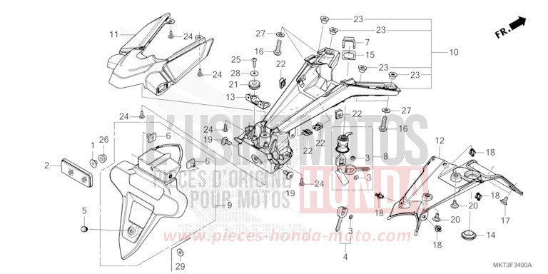 REAR FENDER for ADV750 MAT BALLISTIC BLACK METALLIC (NHA86) from 2023