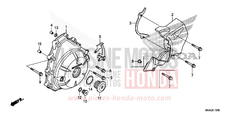 A.C. GENERATOR COVER for NC750XD CANDY PROMINENCE RED (R342) from 2017